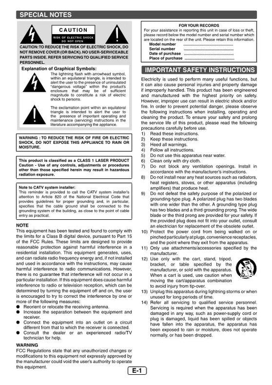 Sharp CDBH950 Audio System Operating Manual