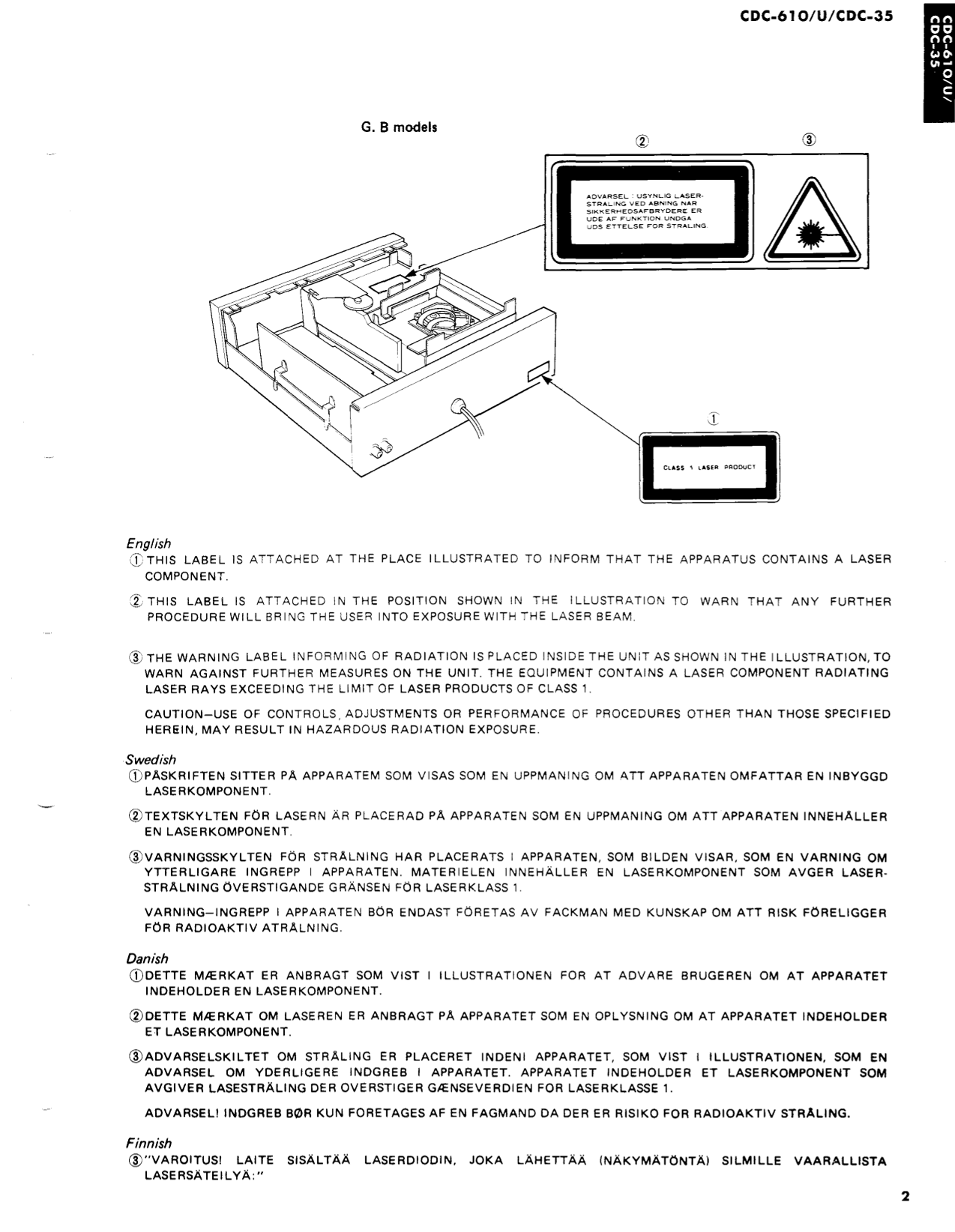 Yamaha CDC-35, CDC-610 & CDC-610U CD Player/ Changer Service Manual (Pages: 61)