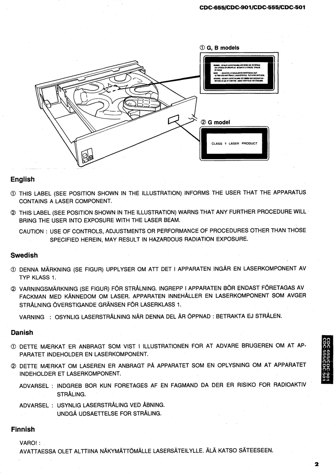 Yamaha CDC-501, CDC-555, CDC-655 & CDC-901 CD Player Service Manual (Pages: 48)