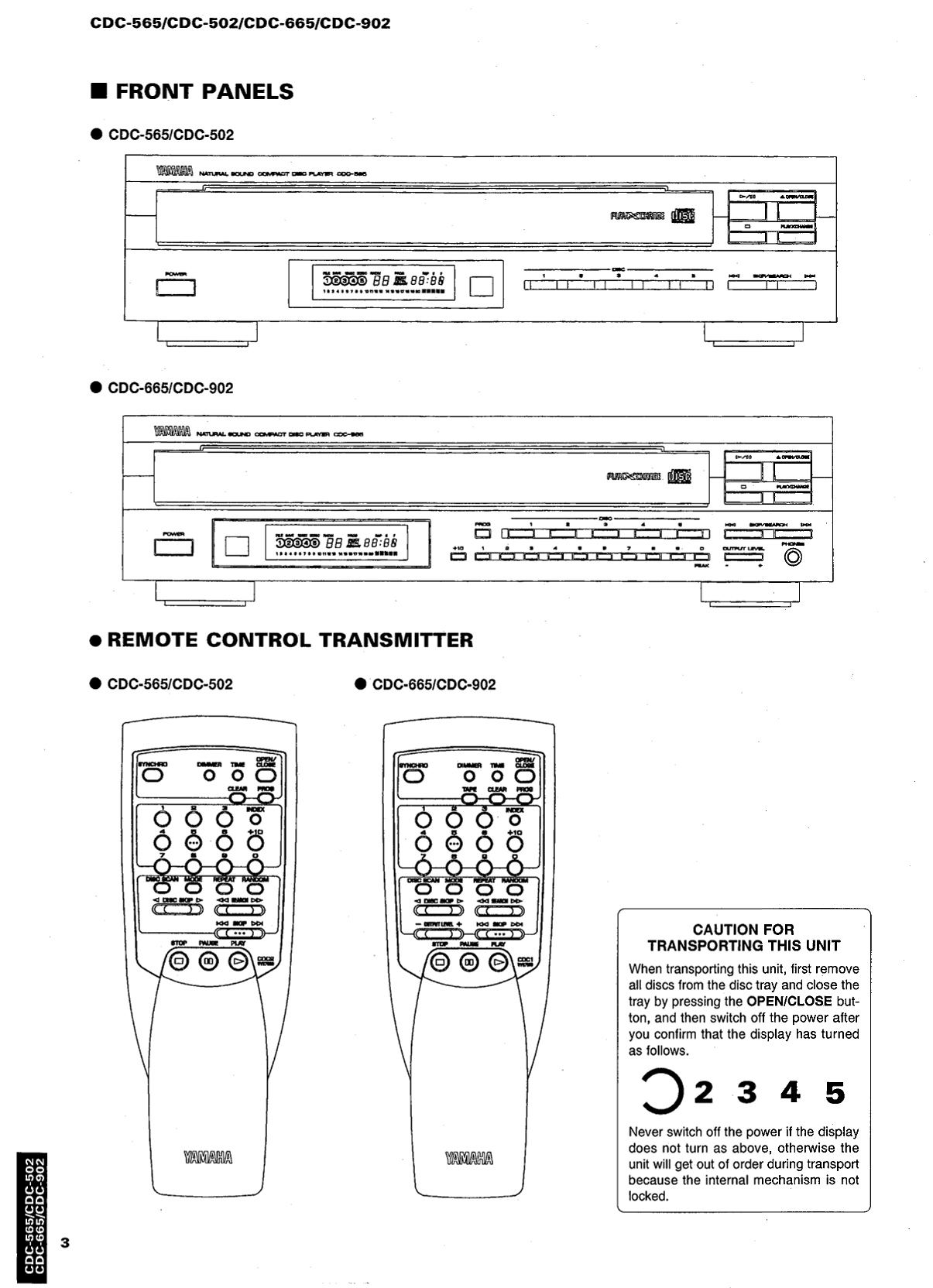 Yamaha CDC-502, CDC-565, CDC-665 & CDC-902 CD Player Service Manual (Pages: 42)