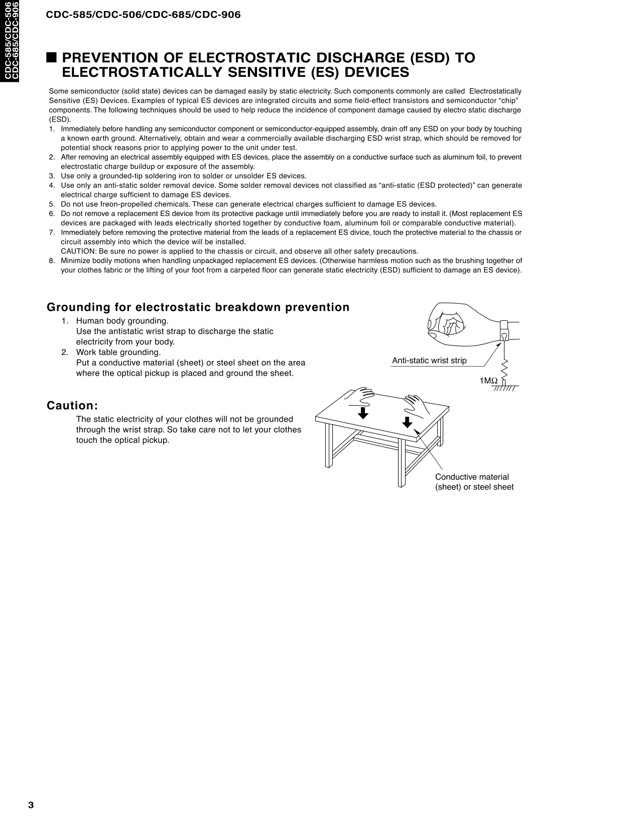 Yamaha CDC-506, CDC-585, CDC-685 & CDC-906 CD Player Service Manual (Pages: 48)
