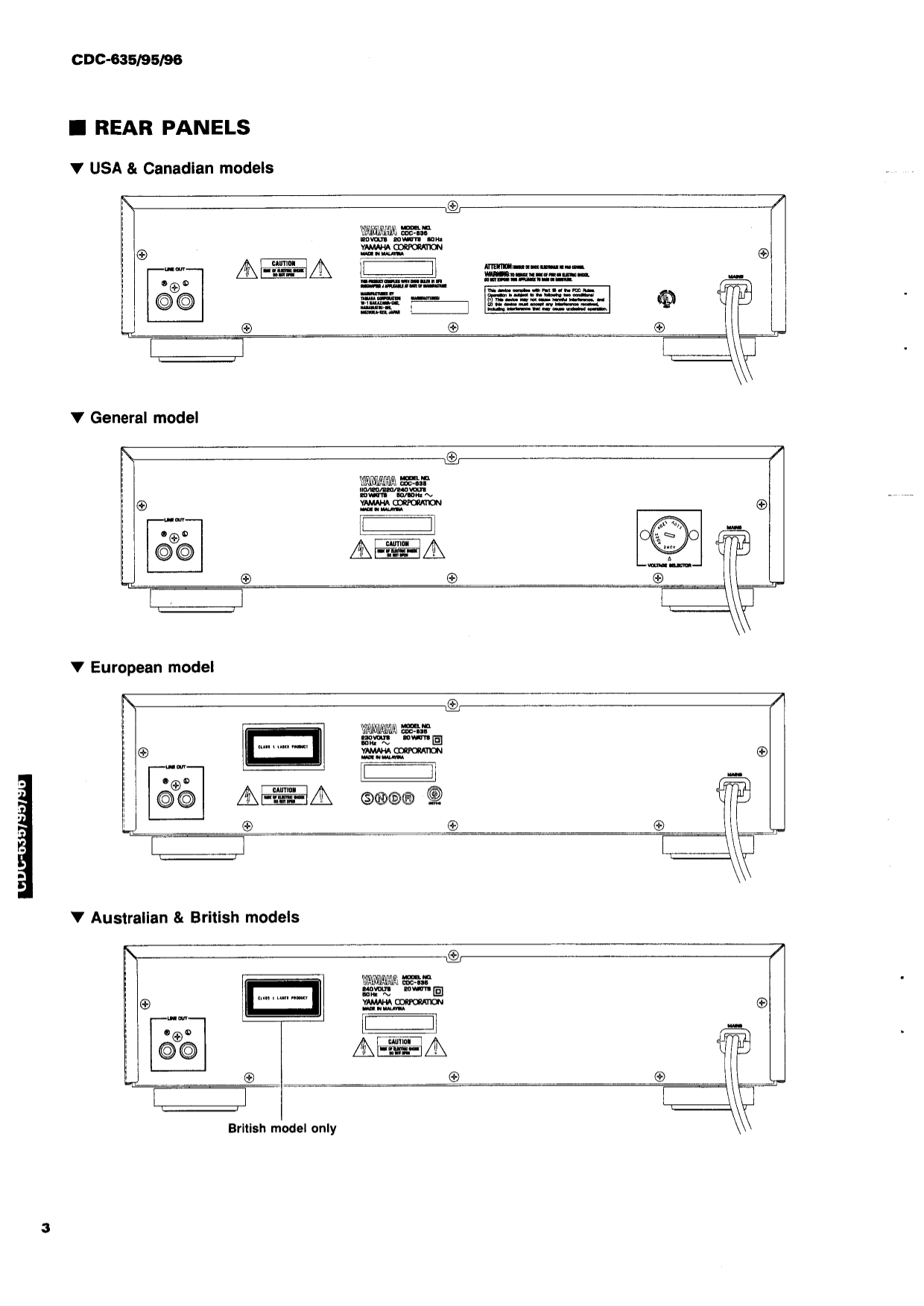 Yamaha CDC-635, CDC-95 & CDC-96 CD Player Service Manual (Pages: 49)