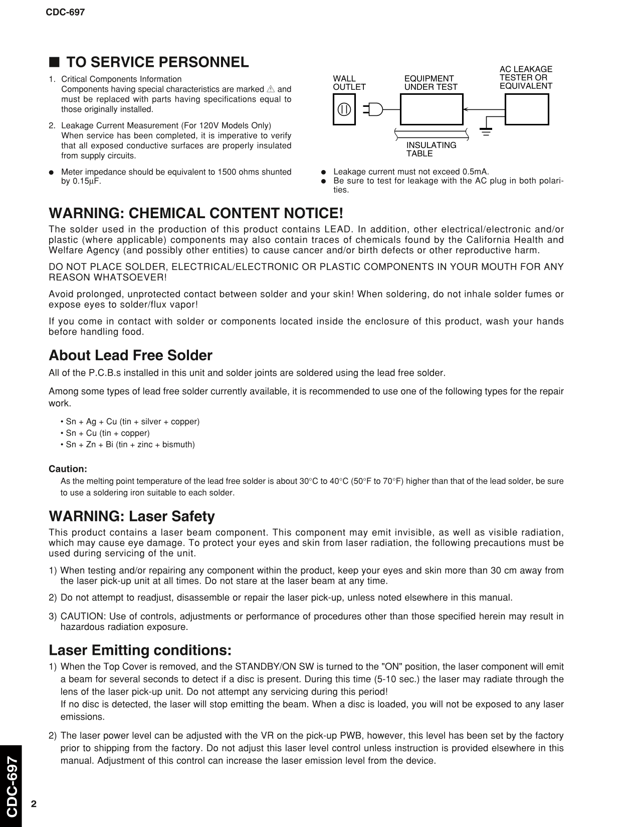 Yamaha CDC-697 CD Player Service Manual (Pages: 49)