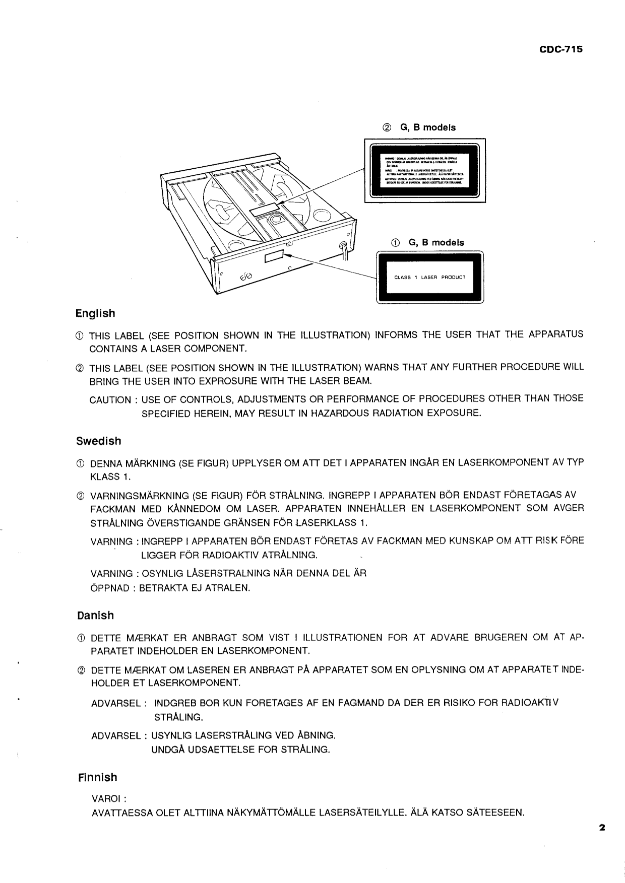 Yamaha CDC-715 CD Player Service Manual (Pages: 48)
