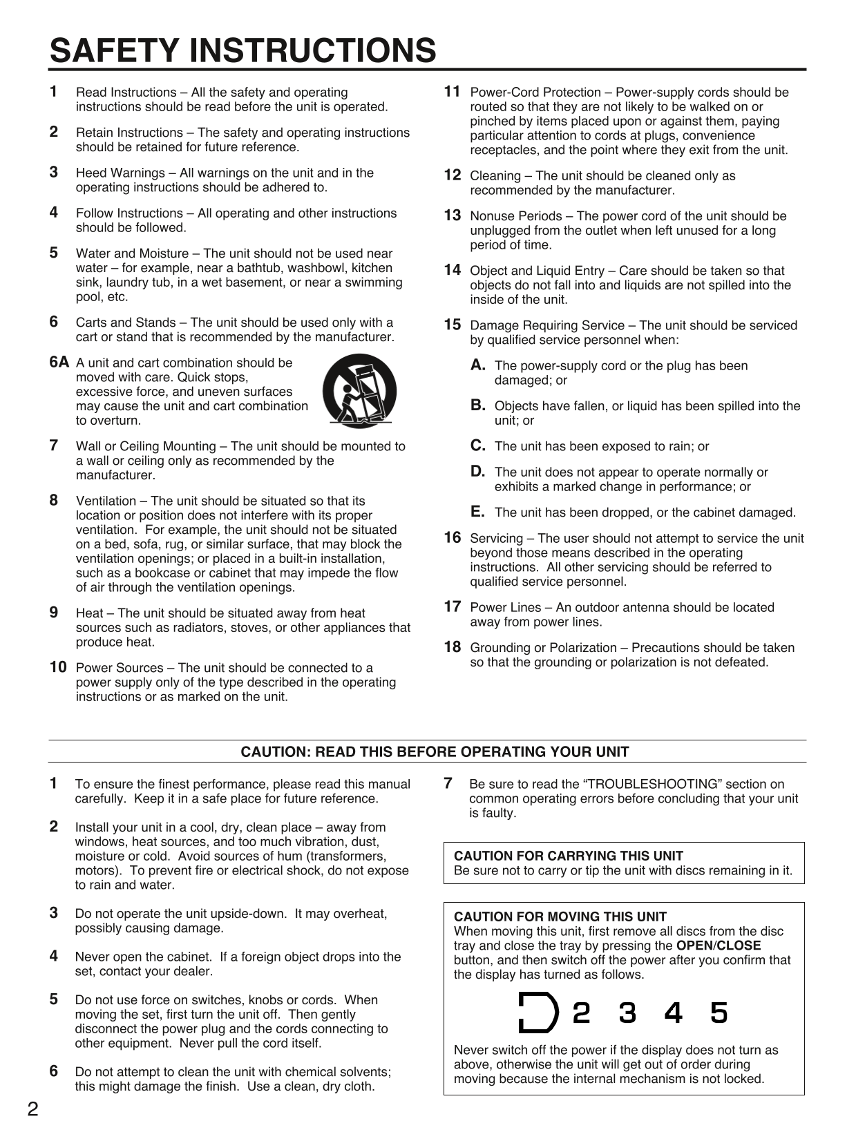 Yamaha CDC-745 & CDC-845 CD Player Owner's/ User Manual (Pages: 24)