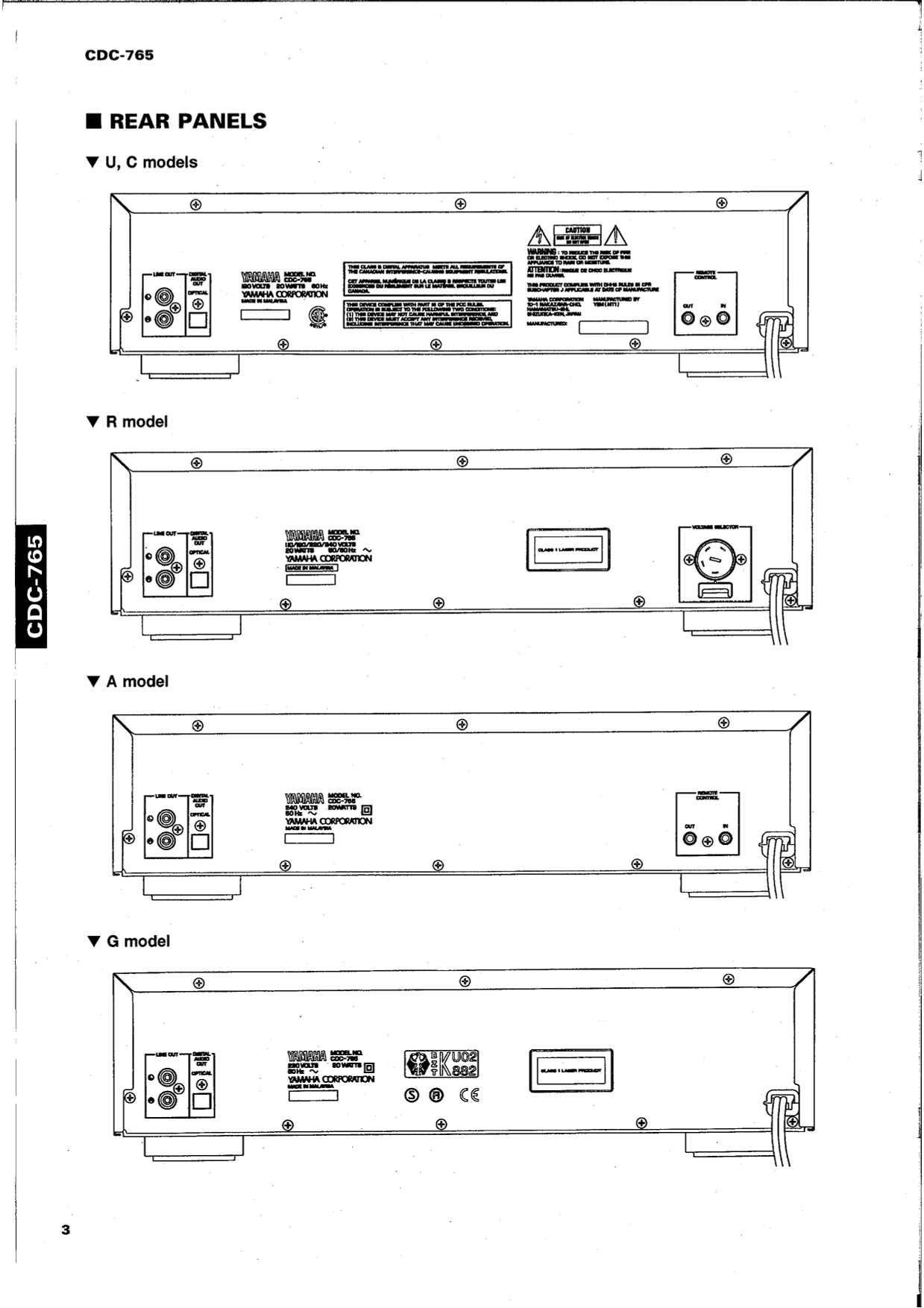 Yamaha CDC-765 CD Player Service Manual (Pages: 41)
