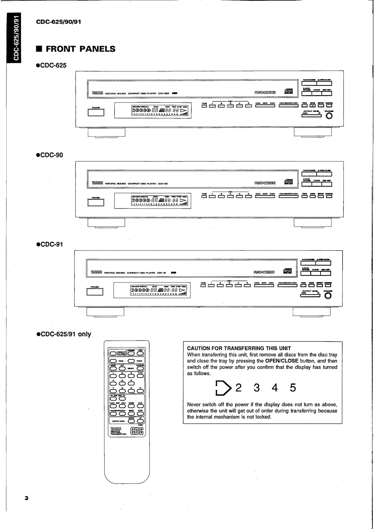 Yamaha CDC-90, CDC-91 & CDC-625 CD Player Service Manual (Pages: 48)