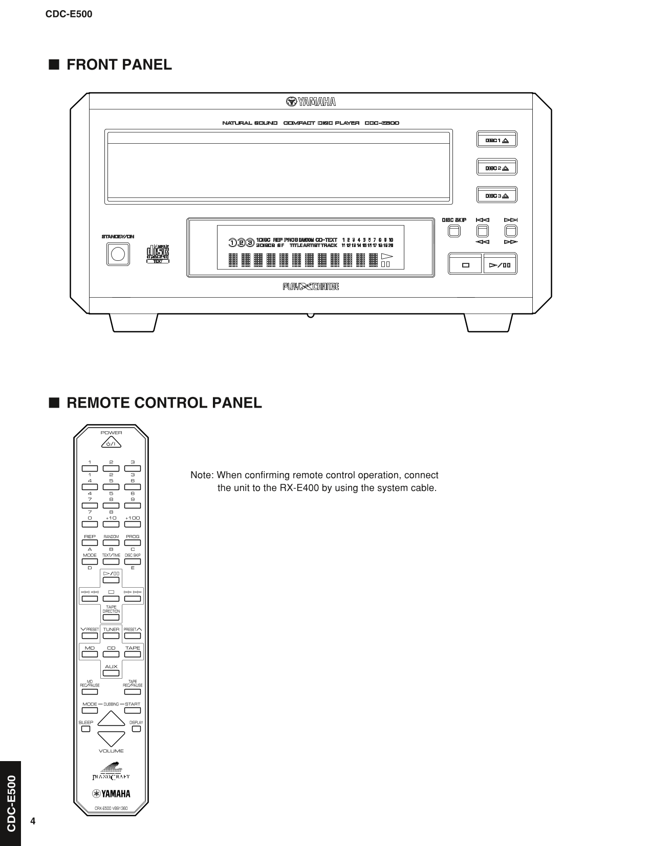 Yamaha CDC-E500 & CRX-E500 Mini Component System Service Manual (Pages: 47)