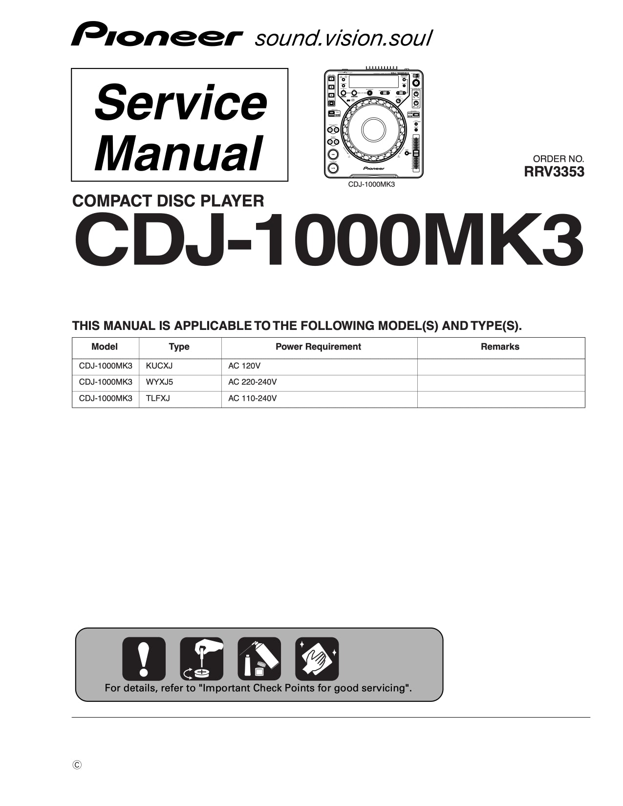 Pioneer CDJ-1000MK3 CD Player Service Manual (Pages: 116)