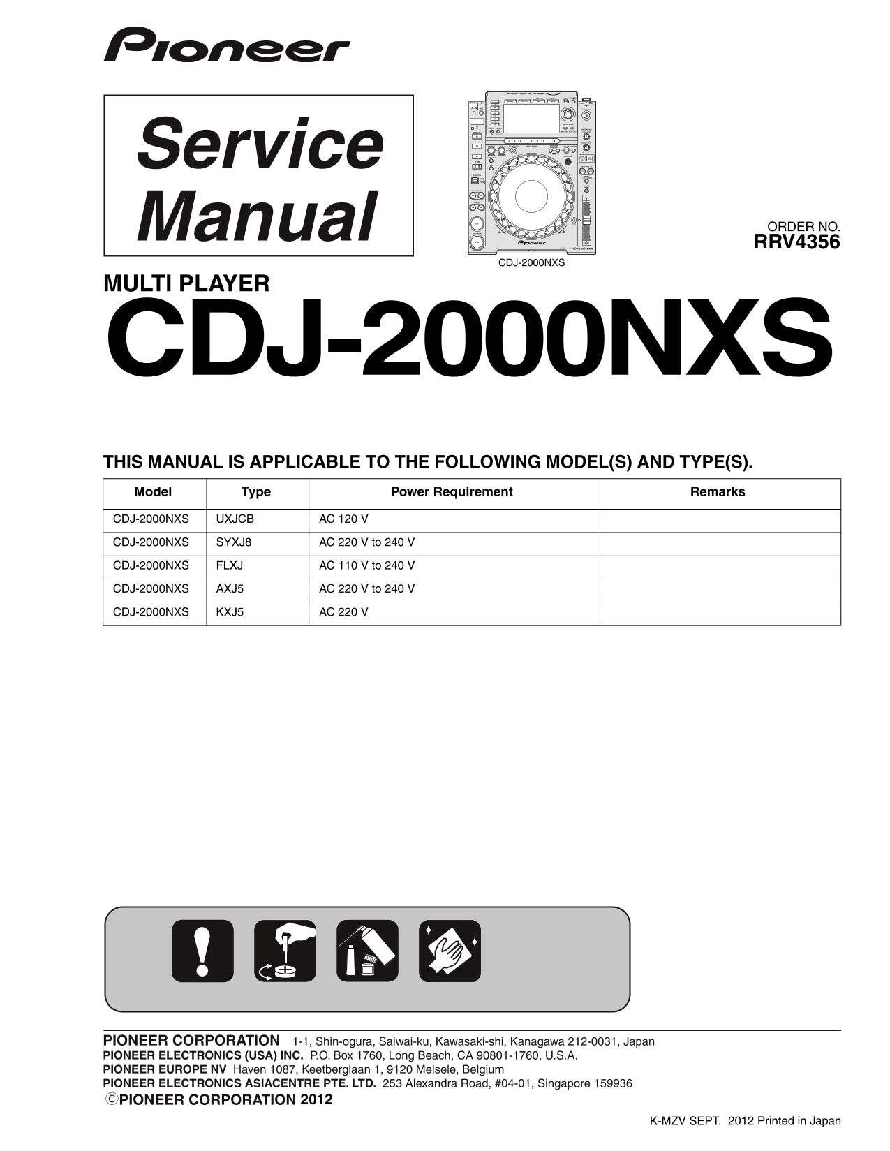 Pioneer CDJ-2000NXS Multi-Player Service Manual (Pages: 158)