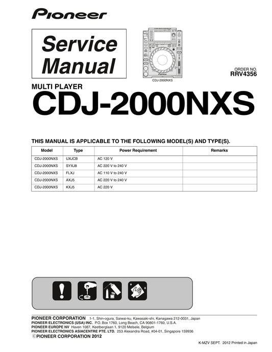 Pioneer CDJ-2000NXS Multi-Player Service Manual (Pages: 158)