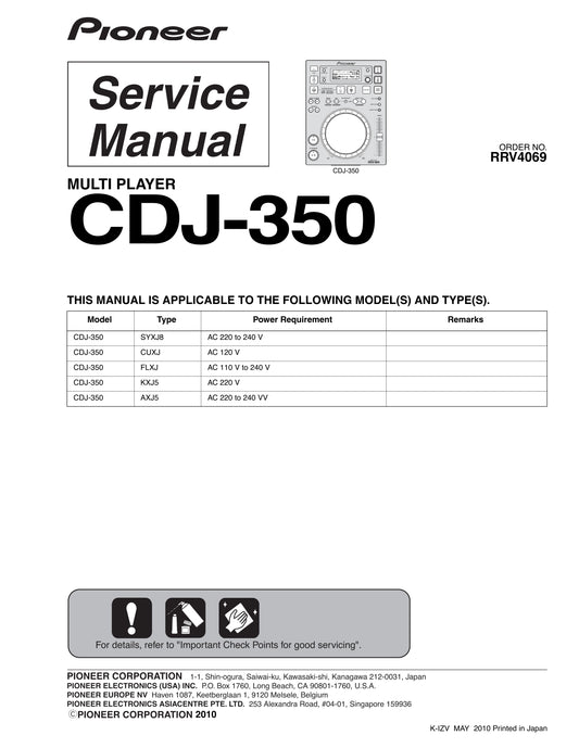 Pioneer CDJ-350 Multi-Player Service Manual (Pages: 97)