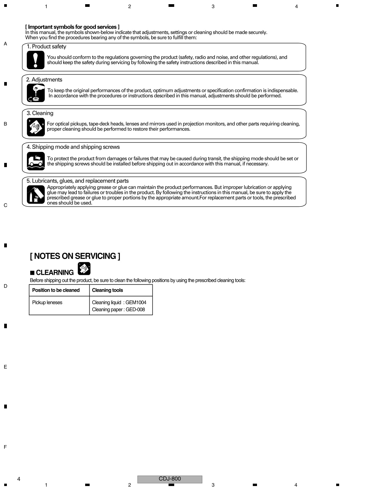 Pioneer CDJ-800 CD Player Service Manual (Pages: 78)