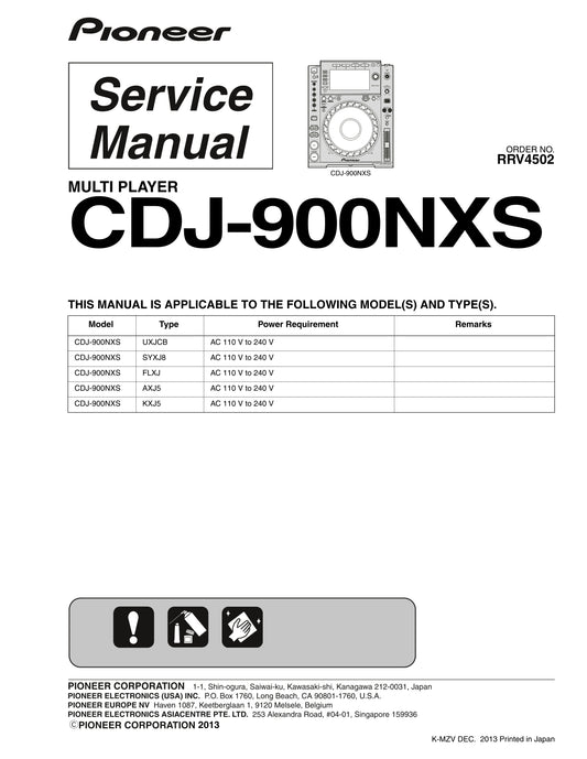 Pioneer CDJ-900NXS Multi-Player Service Manual (Pages: 143)