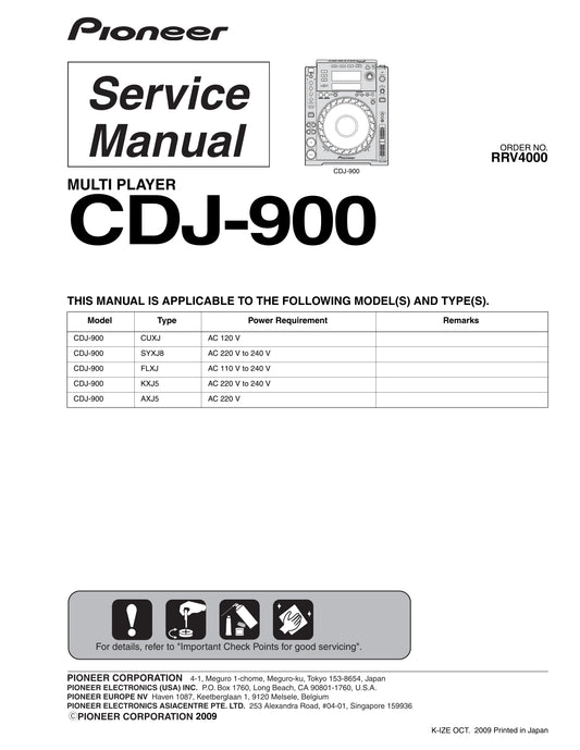 Pioneer CDJ-900 Multi-Player Service Manual (Pages: 145)