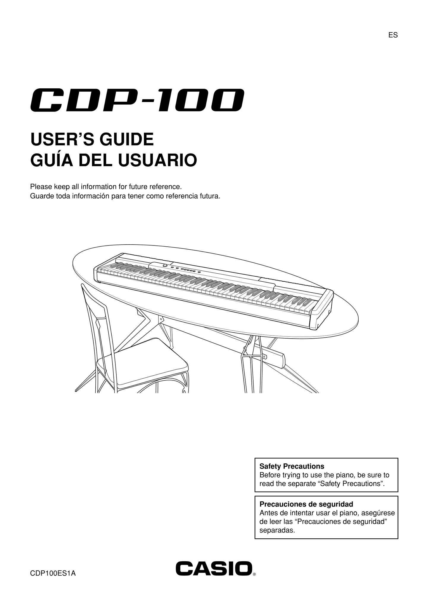 Casio CDP-100 Keyboard Piano Owner's/ User Manual (Pages: 16)