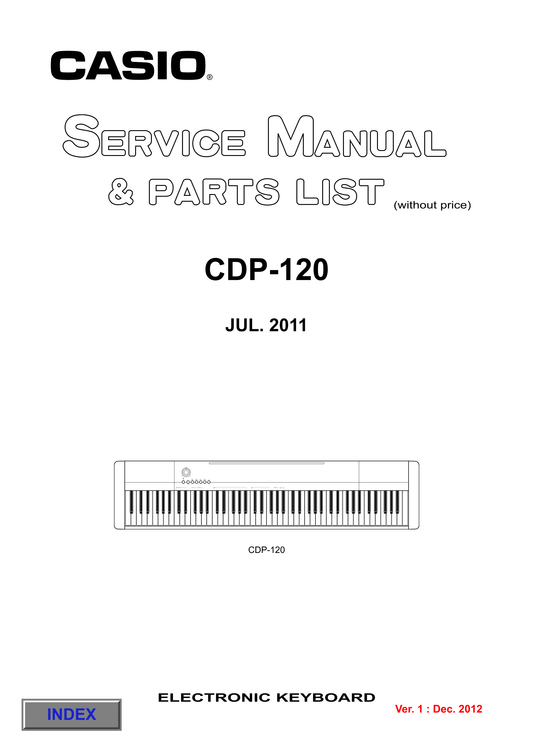 Casio CDP-120 Digital Piano Service Manual (Pages: 40)