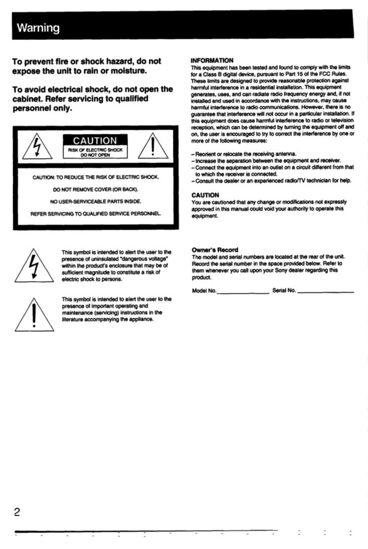 Sony CDP211 CDP311 Audio System Operating Manual