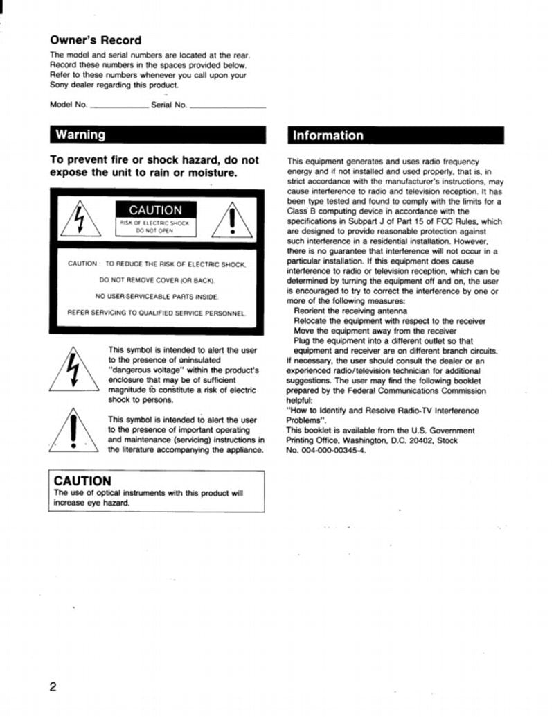 Sony CDPC201 CDPC205 CDPC301MCDPC301M Audio System Operating Manual