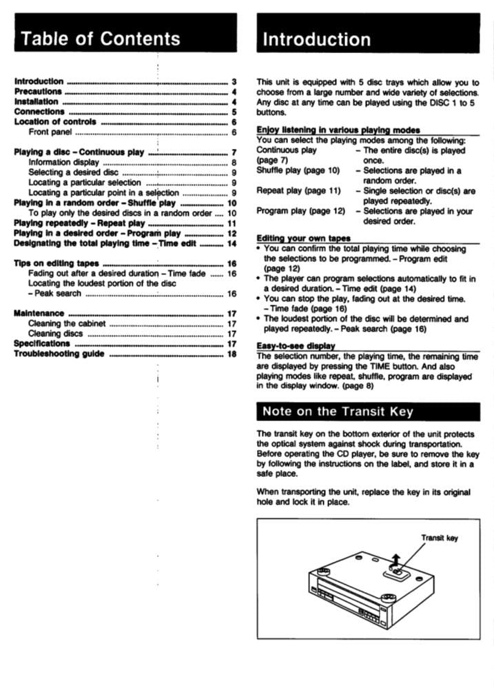 Sony CDPC331 Audio System Operating Manual