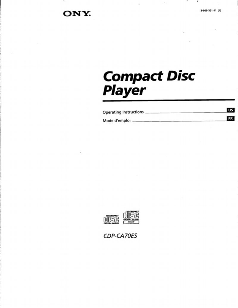 Sony CDPCA70ES Audio System Operating Manual