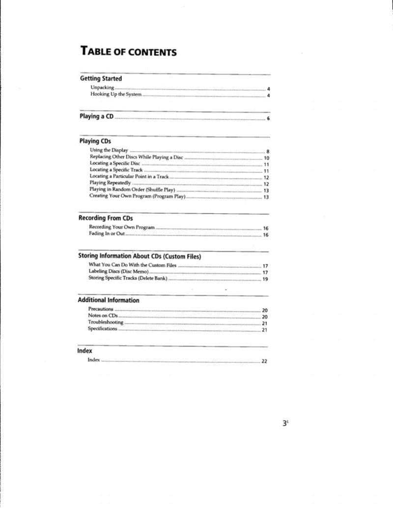 Sony CDPCA70ES Audio System Operating Manual