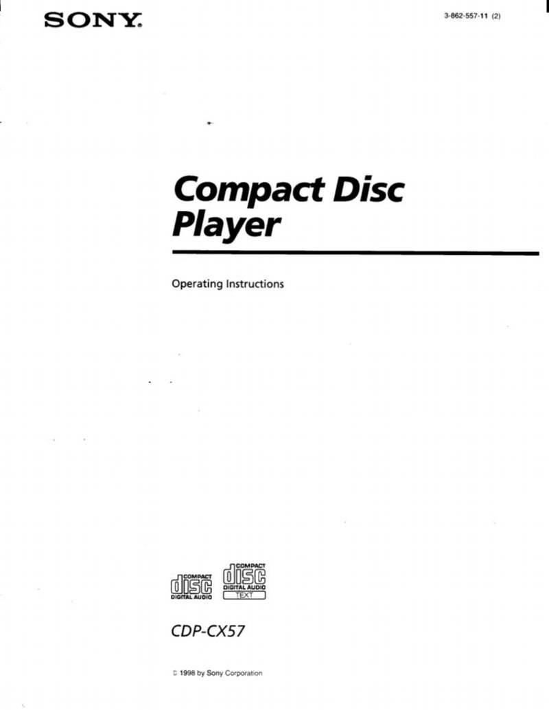 Sony CDPCX57 Audio System Operating Manual