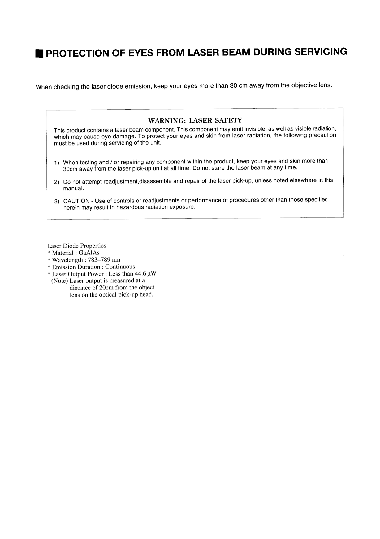 Yamaha CDR-1000 CD Player Service Manual (Pages: 44)