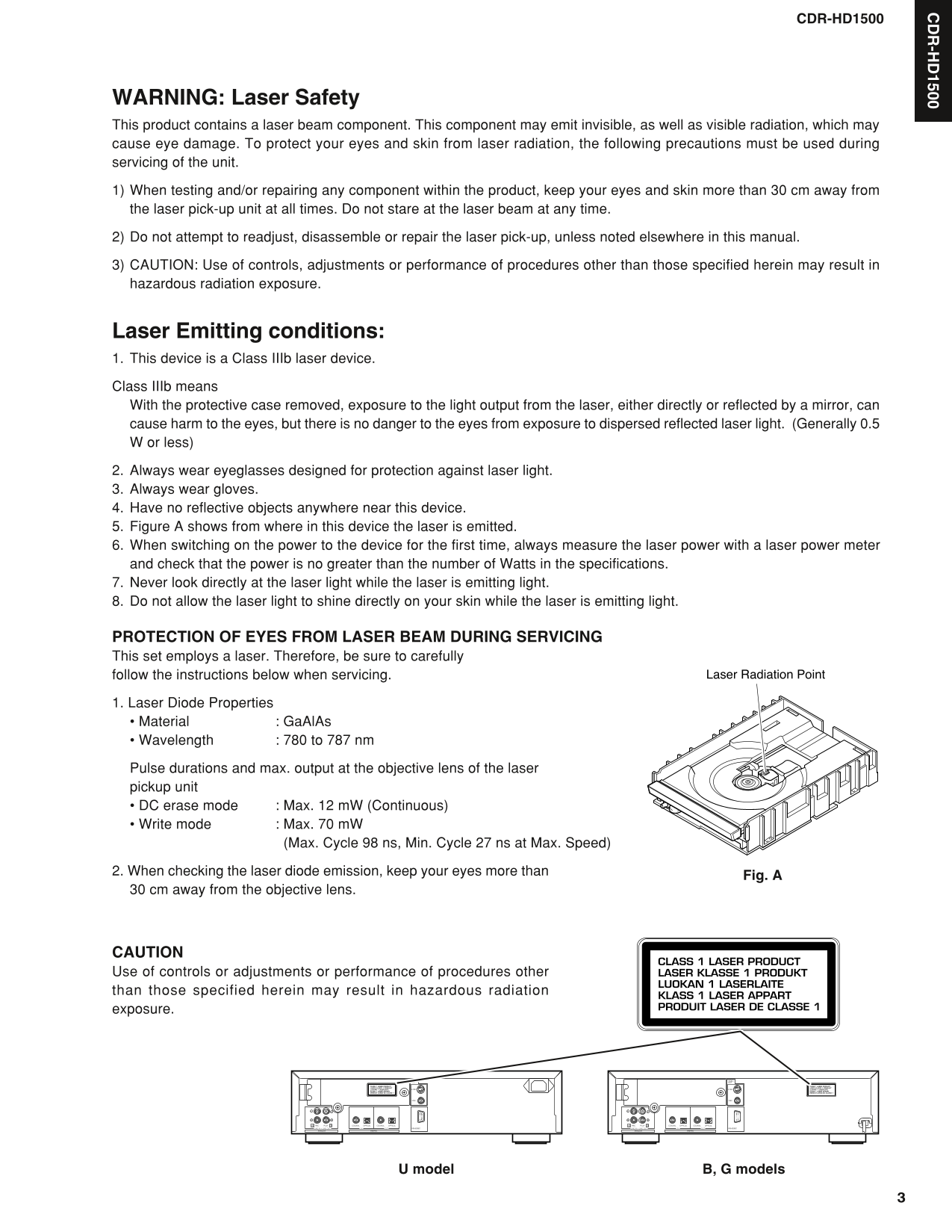 Yamaha CDR-HD1500 CD Player Service Manual (Pages: 62)