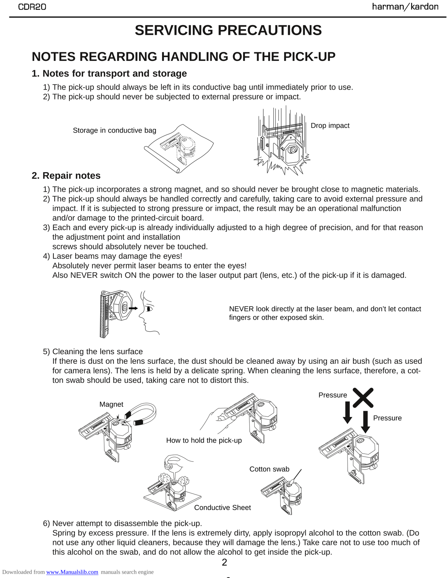 Harman/ Kardon CDR20 CD Player Service Manual (Pages: 85)