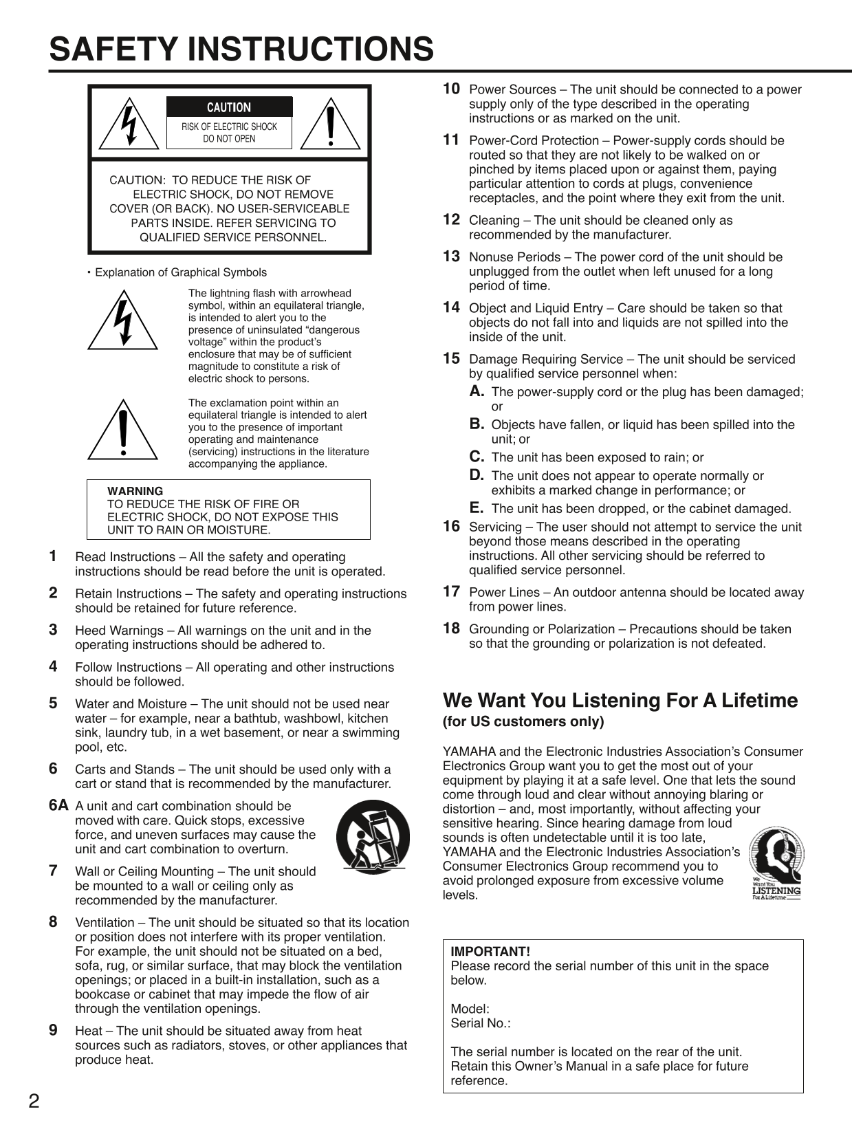 Yamaha CDX-393, CDX-493 & CDX-593 CD Player Owner's/ User Manual (Pages: 23)