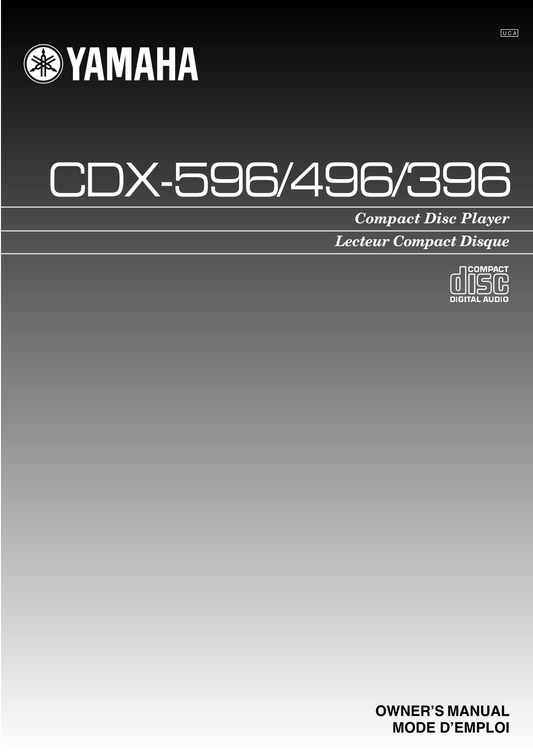 Yamaha CDX-396, CDX-496 & CDX-596 CD Player Owner's/ User Manual (Pages: 28)