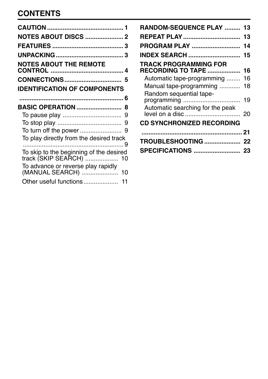 Yamaha CDX-396, CDX-496 & CDX-596 CD Player Owner's/ User Manual (Pages: 28)