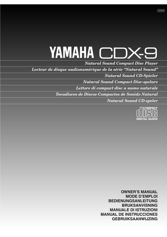 Yamaha CDX-9 CD Player Owner's/ User Manual (Pages: 21)