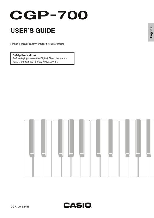 Casio CGP-700 Keyboard Piano Owner's/ User Manual (Pages: 87)