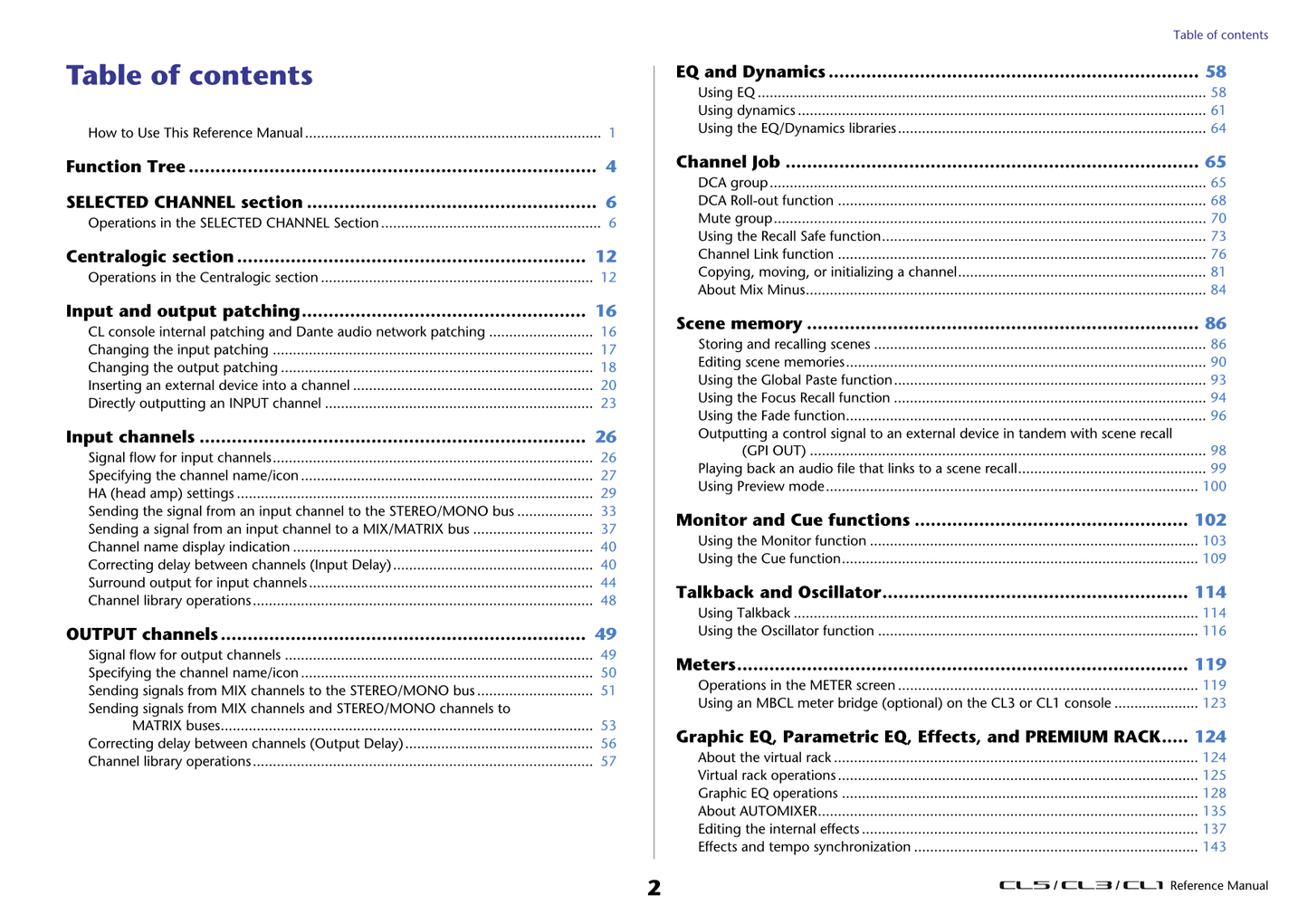 Yamaha CL1, CL3 & CL5 Digital Mixing Console Owner's/ User Manual (Pages: 302)