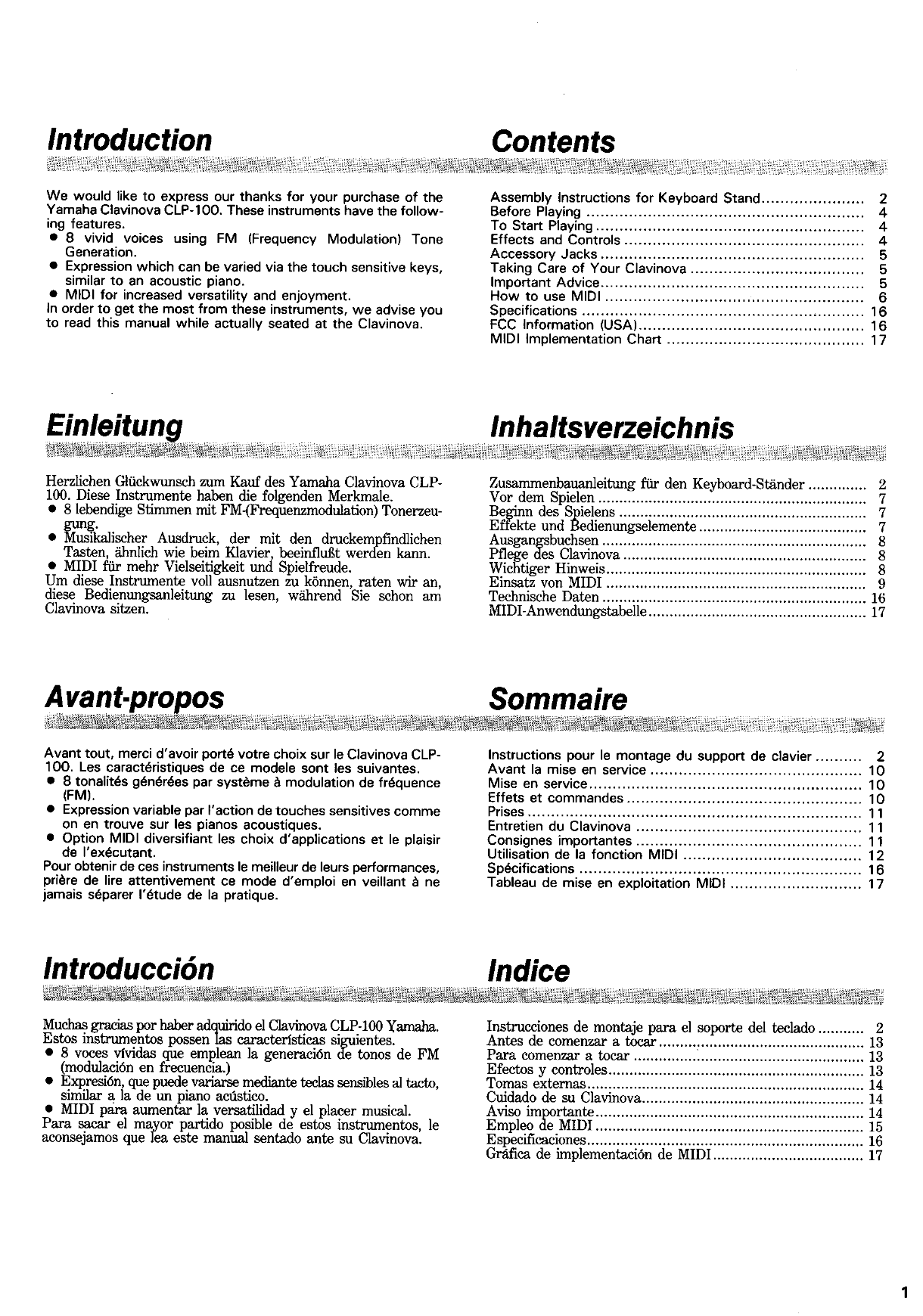 Yamaha CLP-100 Digital Piano Owner's/ User Manual (Pages: 11)