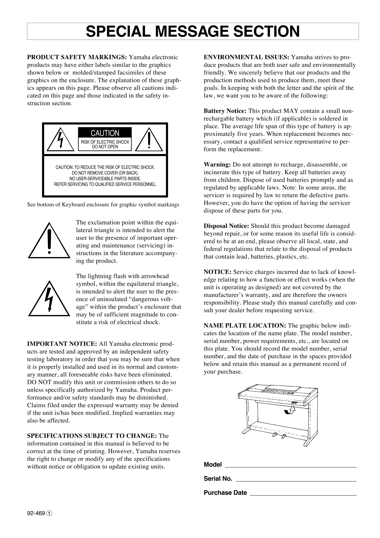 Yamaha CLP-152S & CLP-153S Digital Piano Owner's/ User Manual (Pages: 28)