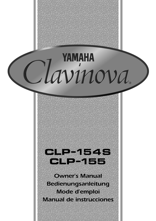 Yamaha CLP-154S & CLP-155 Digital Piano Owner's/ User Manual (Pages: 35)