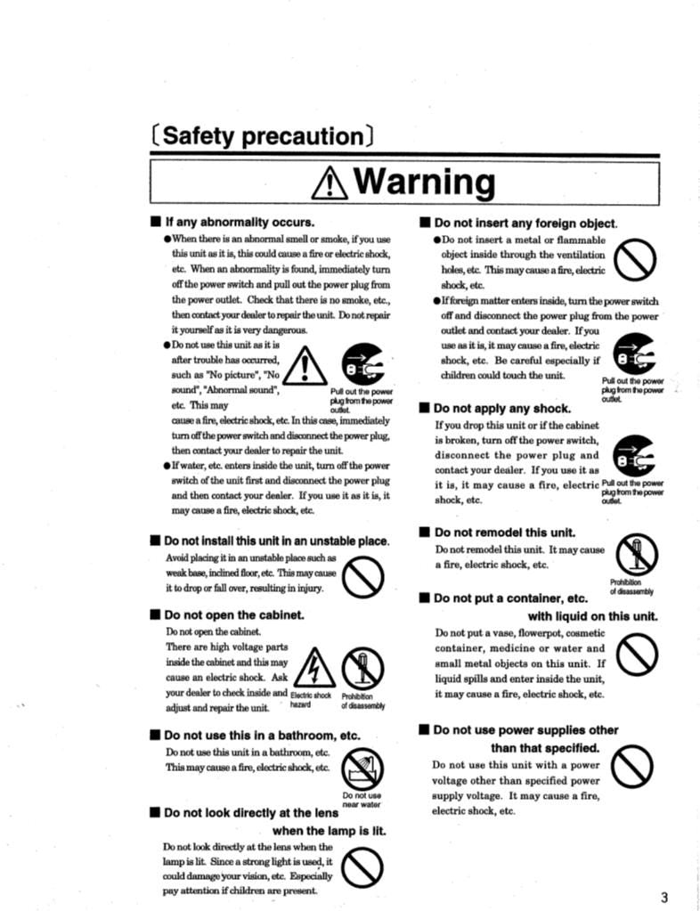 Hitachi CPL500A Projector Operating Manual