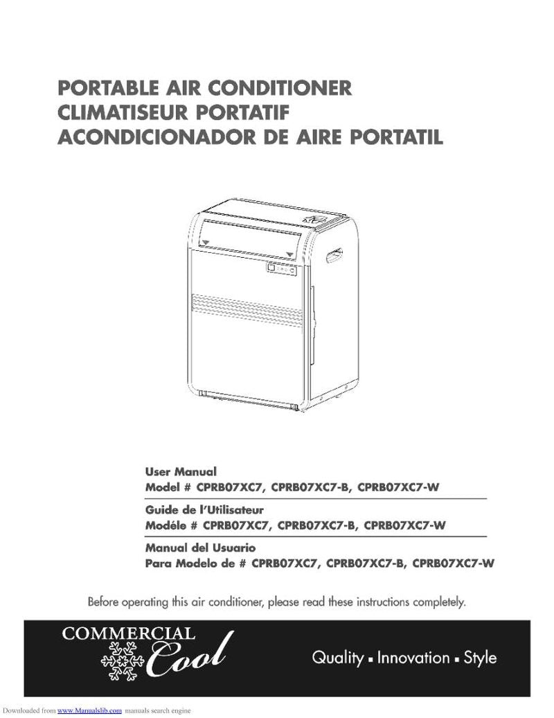 Commercial Cool CPRB07 XC7 Air Conditioner Unit Operating Manual