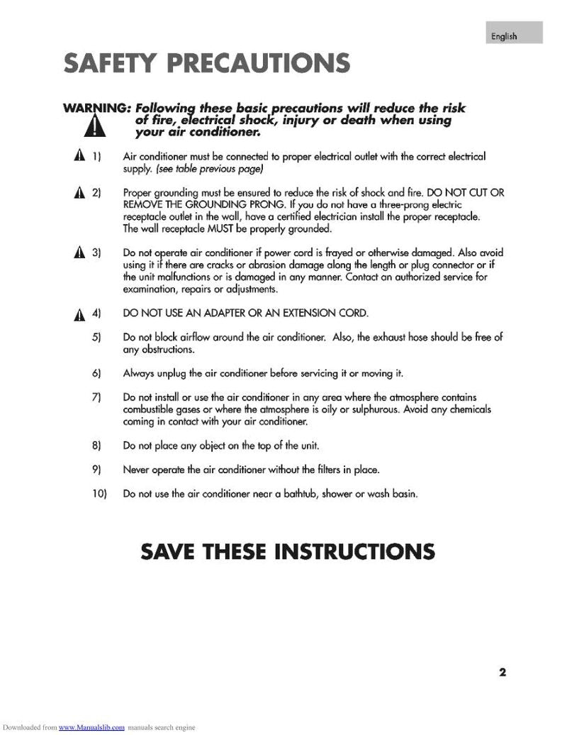 Commercial Cool CPRB07XC7 Air Conditioner Unit Operating Manual