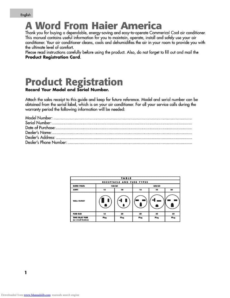 Commercial Cool CPRB09XC7 CPRB09XH7 Air Conditioner Unit Operating Manual