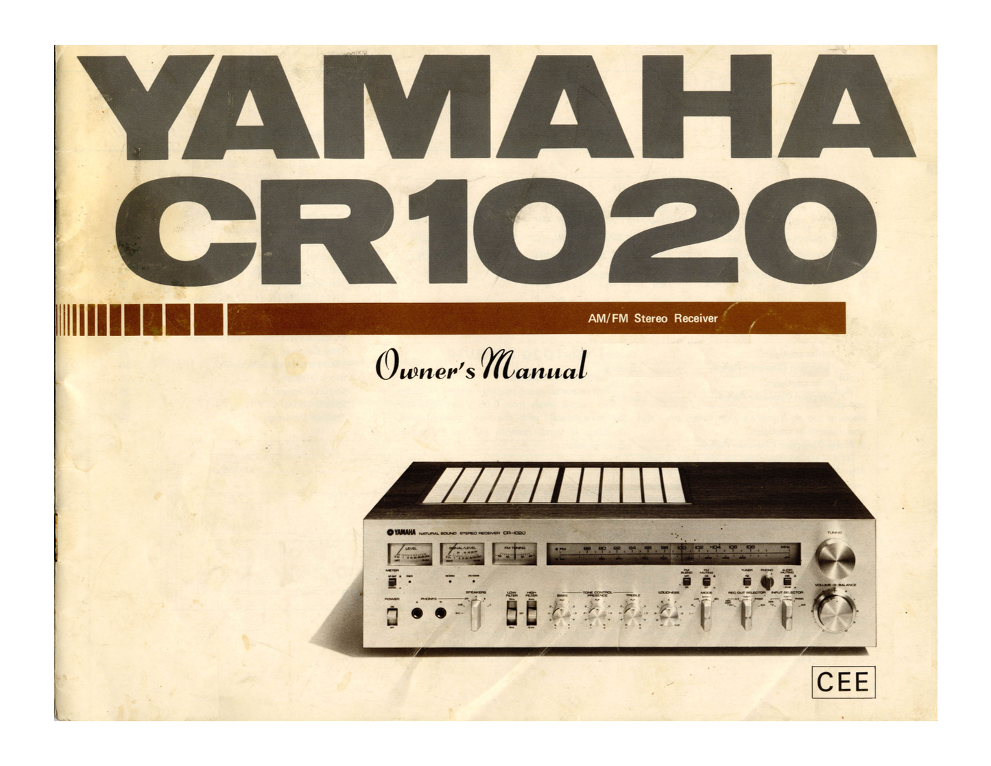 Yamaha CR-1020 Amplifier Owner's/ User Manual (Pages: 34)