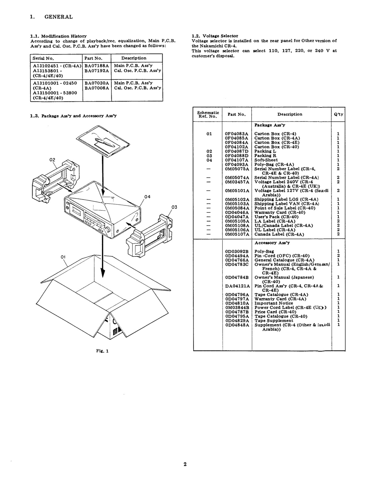 Nakamichi CR-4, CR-4A, CR-4E & CR-40 Discrete Head Cassette Deck Owner & Service Manual (Pages: 57)