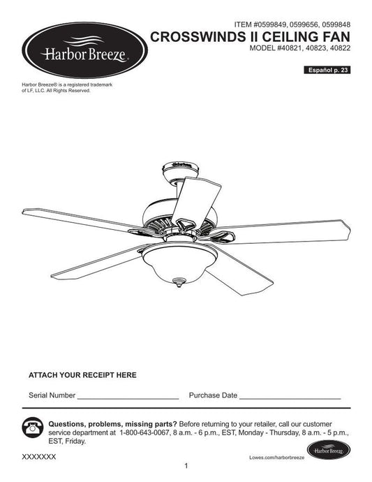 Hampton Bay CROSSWINDS II CEILING FANom Ceiling Fan Operating Manual