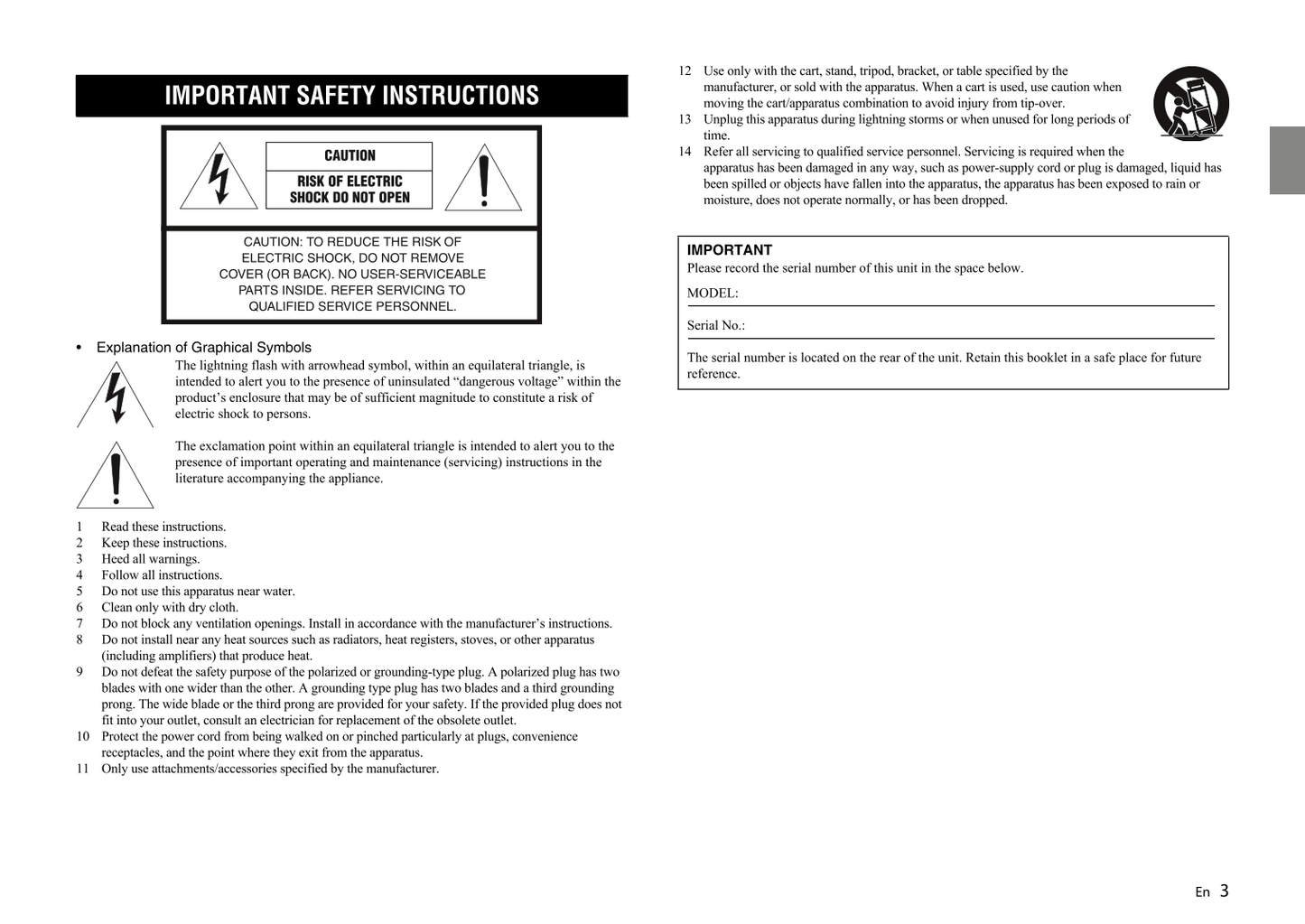 Yamaha CRX-B370 & CRX-B370D CD Player Owner's/ User Manual (Pages: 112)