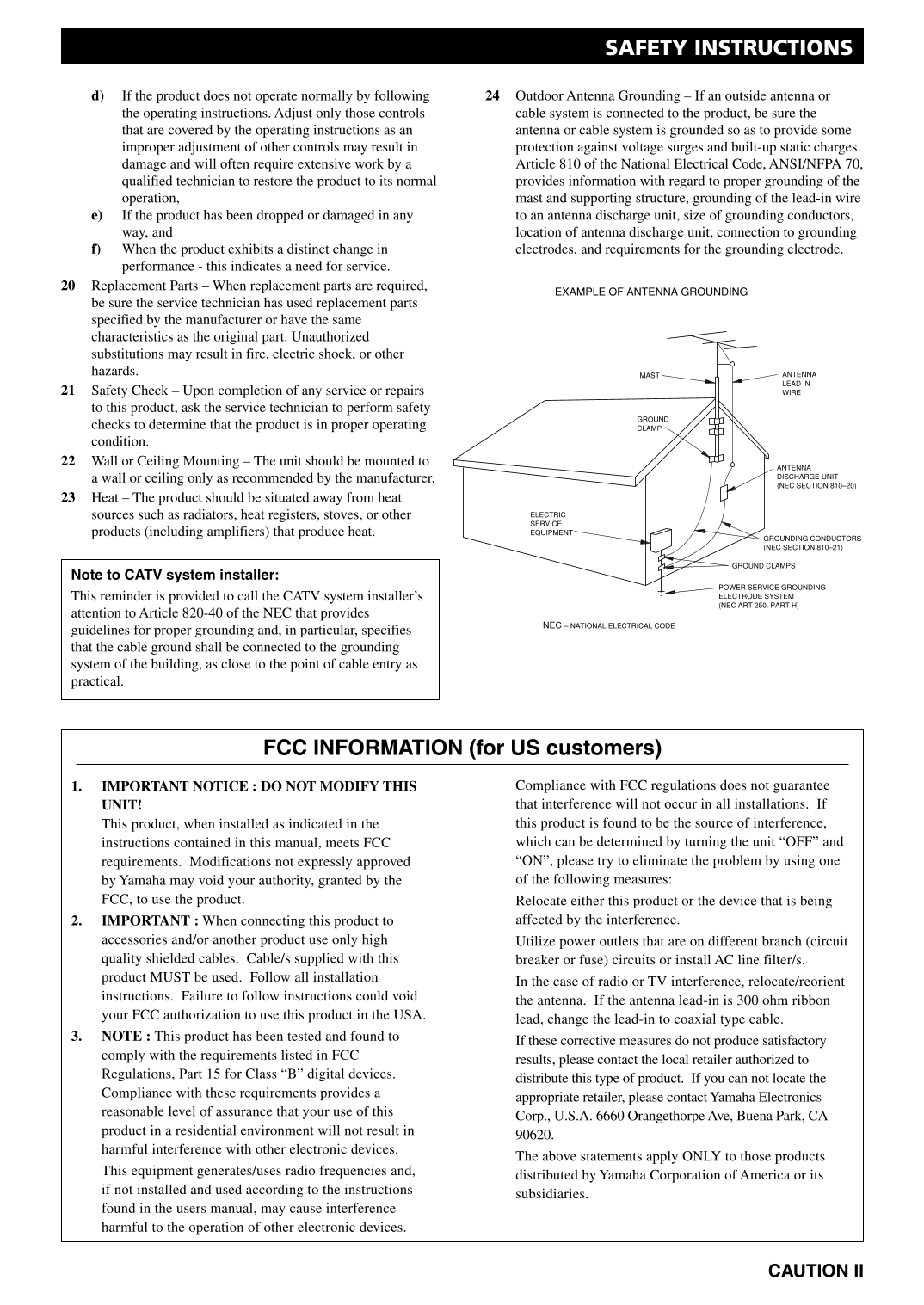 Yamaha CRX-E500 CD Player Owner's/ User Manual (Pages: 31)