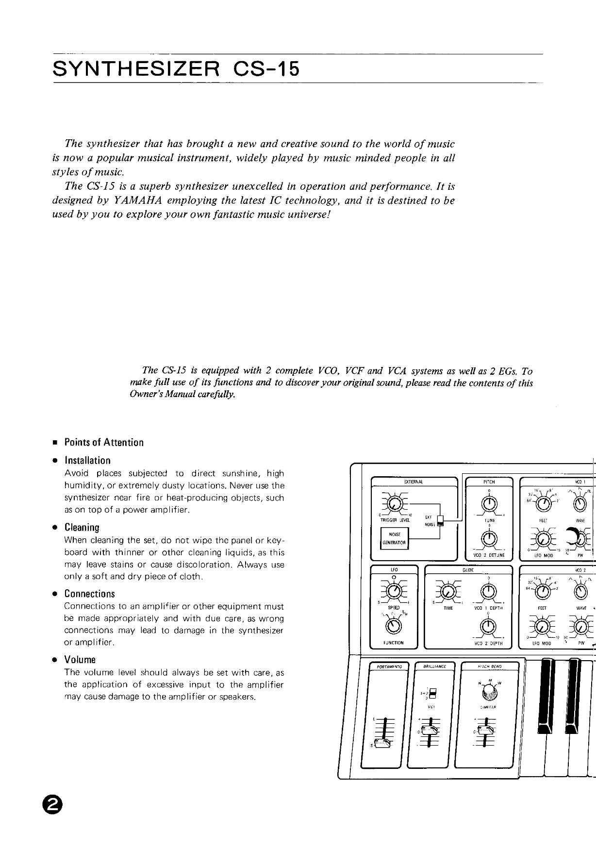 Yamaha CS-15 Synthesizer Owner/ User Manual (Pages: 27)