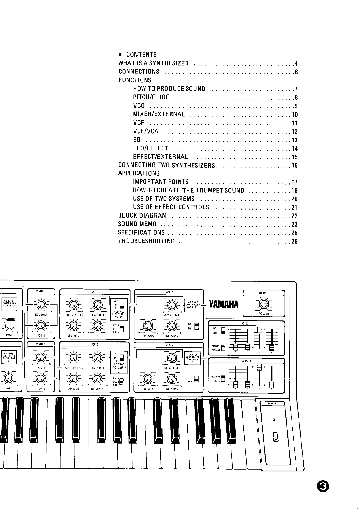 Yamaha CS-15 Synthesizer Owner/ User Manual (Pages: 27)